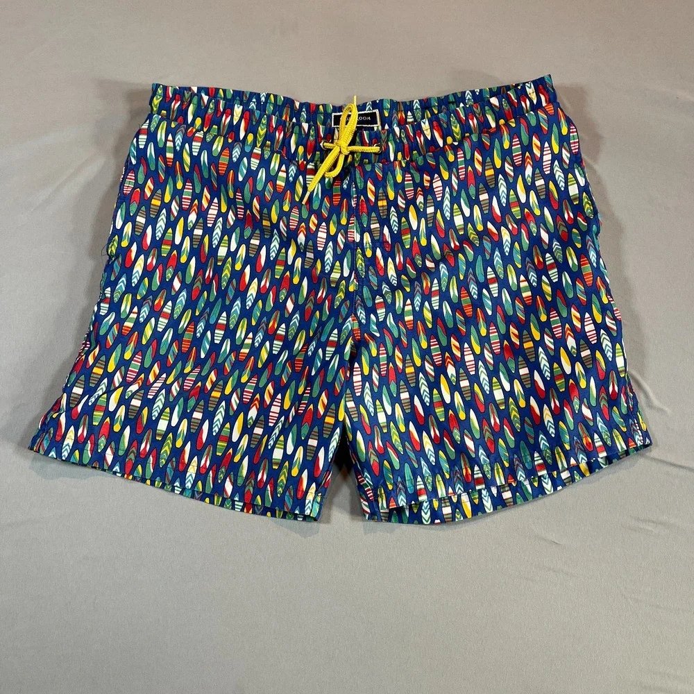 Club Room Swim Trunks Shorts Mens Medium Multicolor Geometric Mesh Quick Drying